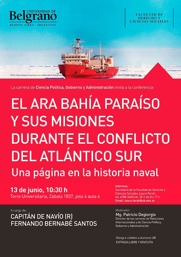 Universidad de Belgrano | Facultad de Derecho y Ciencias Sociales | El ARA Bahía Paraíso y sus misiones durante el Conflicto del Atlántico Sur