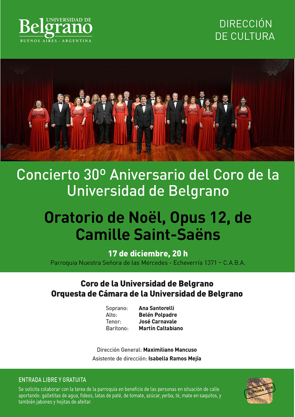 Concierto 30º Aniversario del Coro de la Universidad de Belgrano