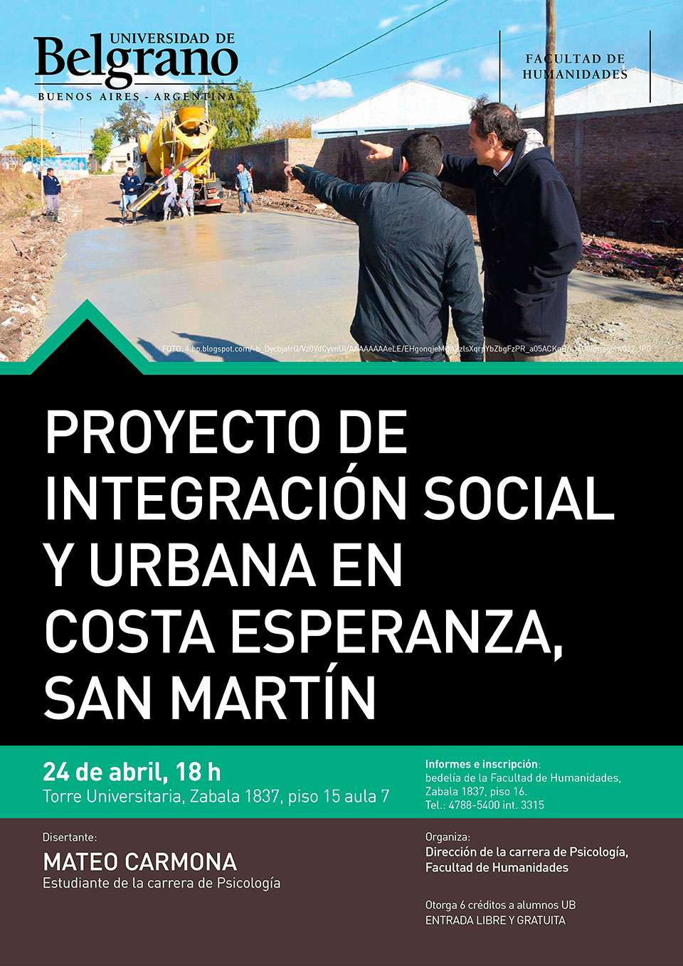 Universidad de Belgrano | Facultad de Humanidades | Proyecto de Integración Social y Urbana en Costa Esperanza, San Martín
