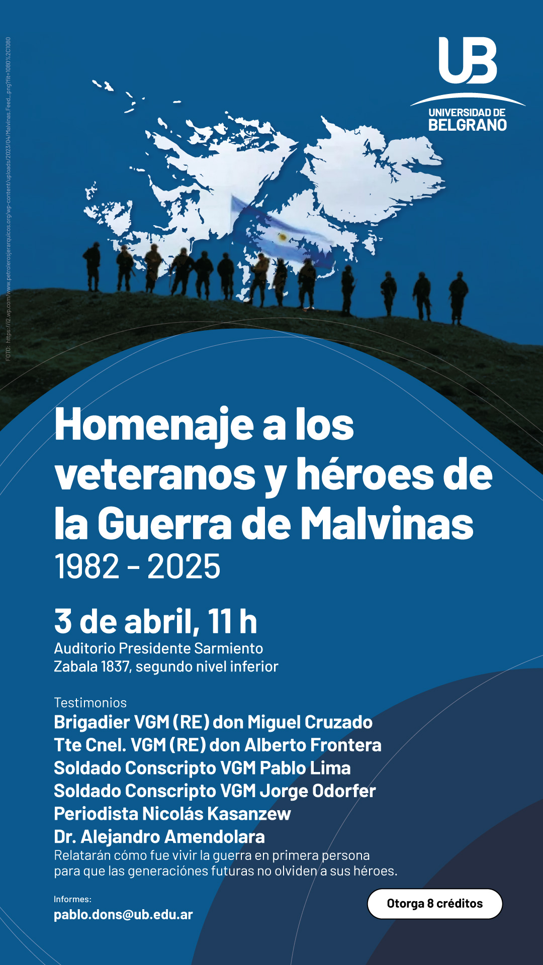 Homenaje a los veteranos y caídos en la gesta de Malvinas