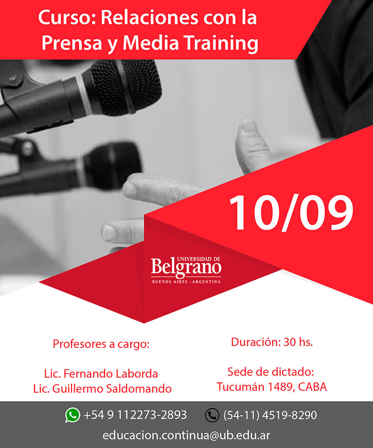 de con la Prensa y Media Training | Universidad de Belgrano