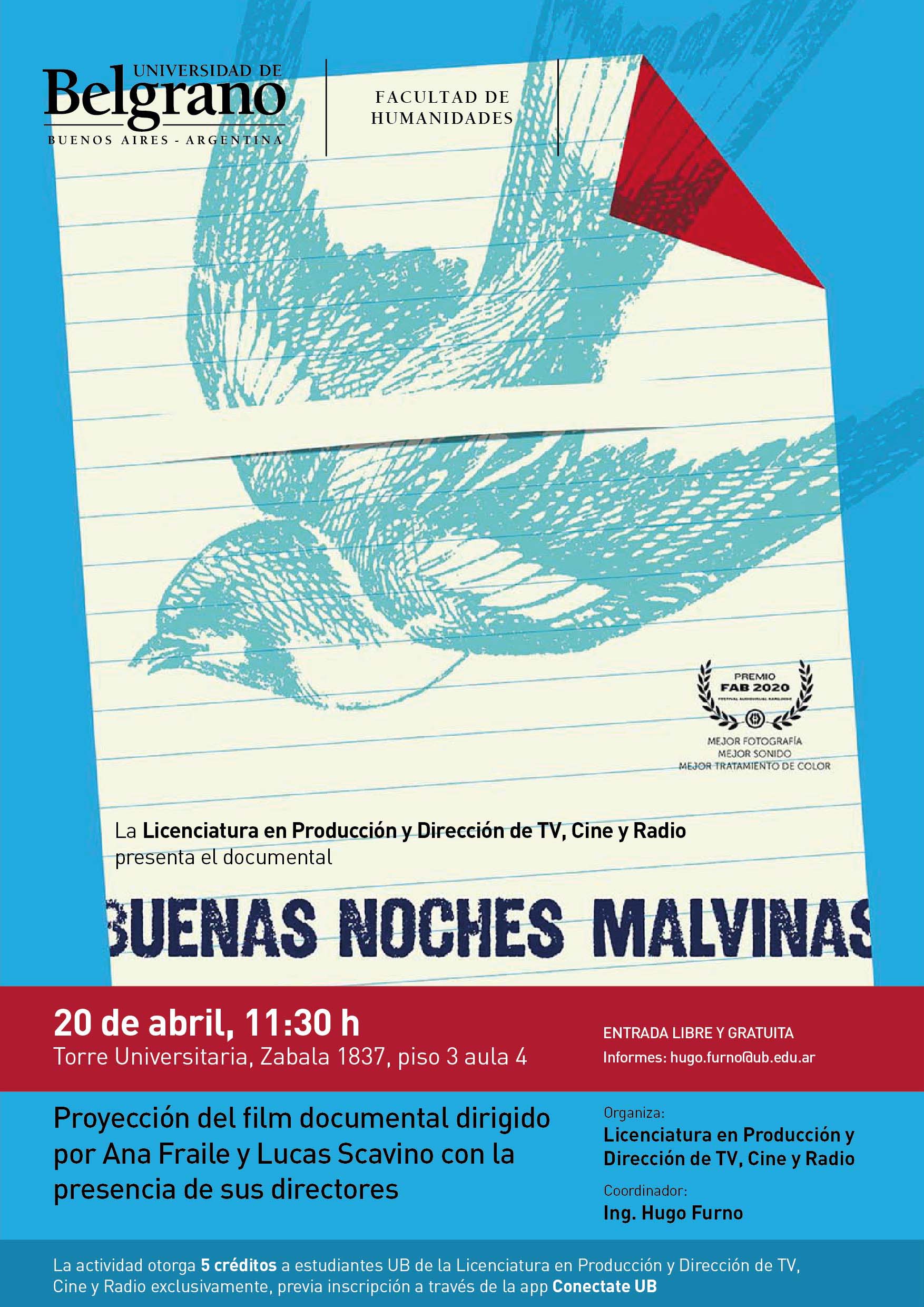 Buenas Noches Malvinas | Universidad de Belgrano