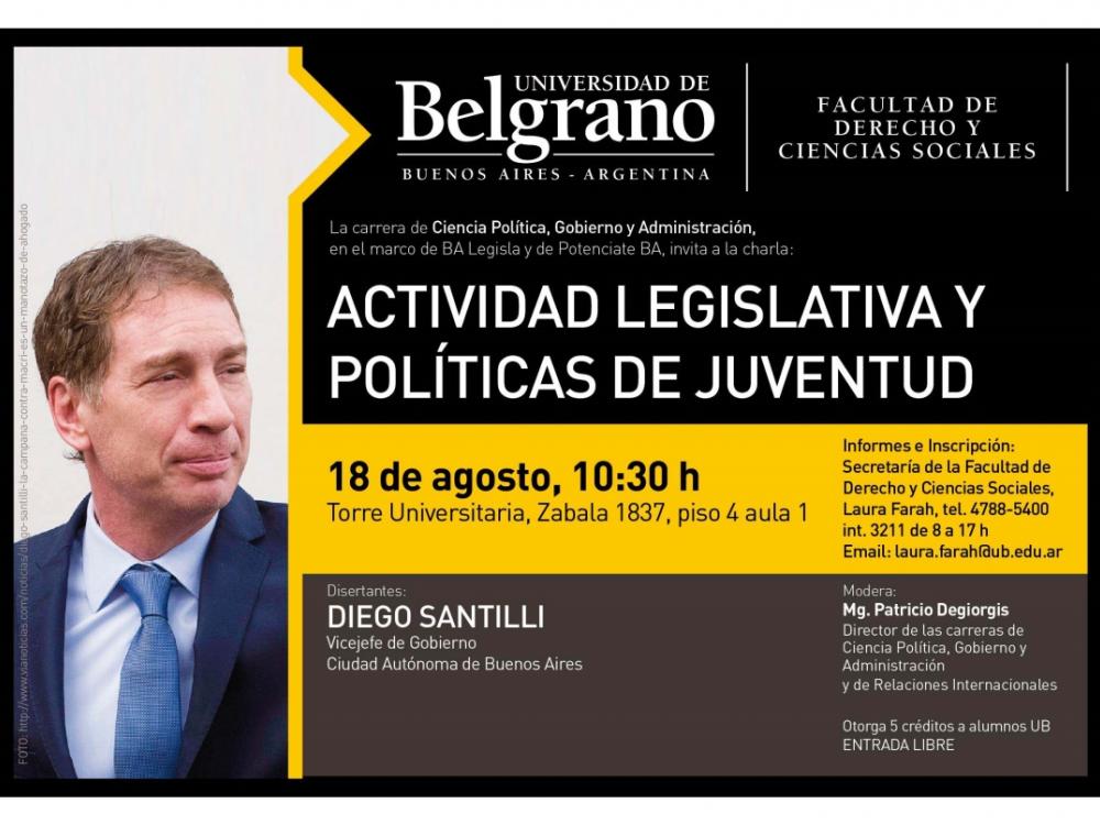 "Sobre la actividad legislativa y las políticas de juventud": Conferencia de Diego Santilli